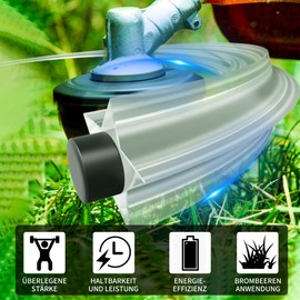 Forever Speed String Grass Trimmer Lines Black Grey 2.4 mm x 100 m Star Trimmer Line Lawn Mowing Line Replacement Thread Nylon Thread Brush Cutter Trimmer Line