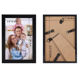 Giftgarden 4x6 Picture Frame Black, 4 by 6 Thin Photo Frame for Wall and Tabletop Display, Single