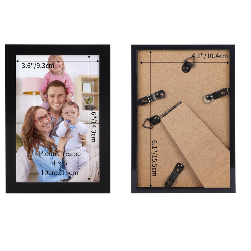 Giftgarden 4x6 Picture Frame Black, 4 by 6 Thin Photo
