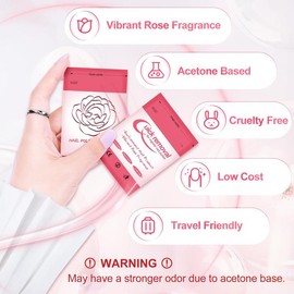 50 Ultra-Fast Acetone Nail Polish Remover Pads - Individually Wrapped, Advanced 2024 Formula for Quick and Effortless Nail Polish Removal