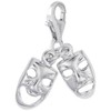 Sterling Silver Comedytragedy Charm with Lobster Claw Clasp, Charms for Bracelets and Necklaces
