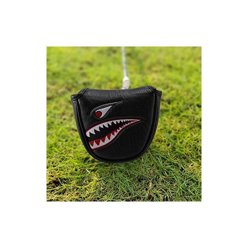 Hacbop 1Pc PU Leather with Shark Embroidery Magnet Golf Mallet