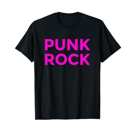 Punk Rock T-Shirt Girl Music Band Pink Letters Style