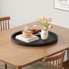 Round Ottoman Tray for Coffee Table Living Room Wood Serving