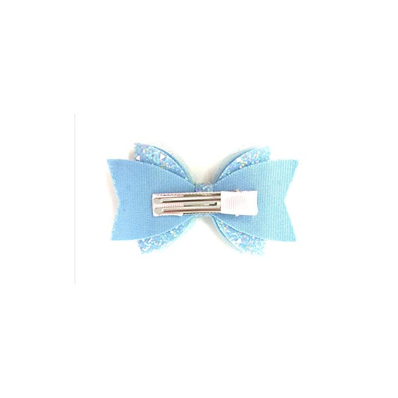 Princess Elsa Inspired Hair Clip Turquoise and Silver Glitter Snowflake
