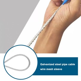 Cable Pull Sock for 4 to 6 mm Cable Made of Stainless Steel Galvanised Non-Slip Pull Sleeve Flexible Mesh Cable Length 22 cm Blue