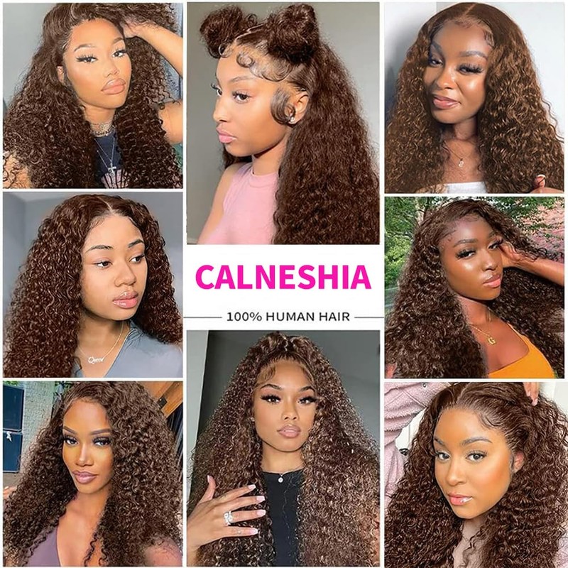 Chocolate Brown Kinky Curly Clip Ins 20 Inch 110g 8pcs
