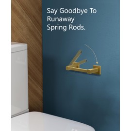 FORIOUS Toilet Paper Holder Wall Mount, Stainless Steel Rustproof Double Post Pivoting Tissue Roll Holder for Bathroom, Commercial Toilet Paper Dispenser (Brushed Gold, Square)