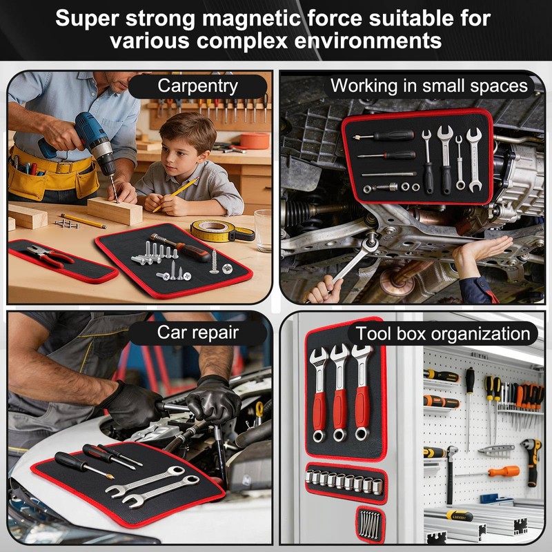 Magnetic Tool Mat Set for Mechanics, Flexible Heavy Duty Magnetic