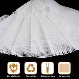 (8 Pack) Round Silicone Dehydrator Sheets, Dostk Premium Non Stick Silicone Mesh for Fruit Dehydrator, Tray Liner Reusable (Round 13" Diameter)