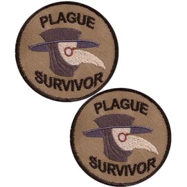 Plague Survivor Patch Hook and Loop Tactical Morale Applique Fastener Military Embroidered Patch 2Pcs