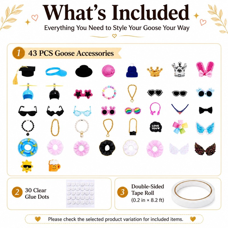 7-Inch Porch Goose Accessories, Mini Desk Goose Outfits for Goose