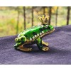 Globe Frog Prince Trinket Box Bejeweled Rhinestone Enamel Metal Magnetic