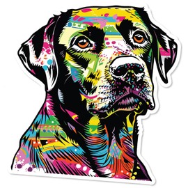 Colorful Labrador Sticker Waterproof Vinyl Stickers Decals for Laptop Water Bottle Phone Luggage Car Truck - Medium 5.7" x 6"