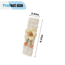 2PCS Flower Car Seat Belt Covers, Cute Car Seat Belt Pad Neck Cushion for Kids and Adults, Comfortable Car Seatbelt Shoulder Strap Protector Covers, Car Accessories for Most Vehicles (Beige)