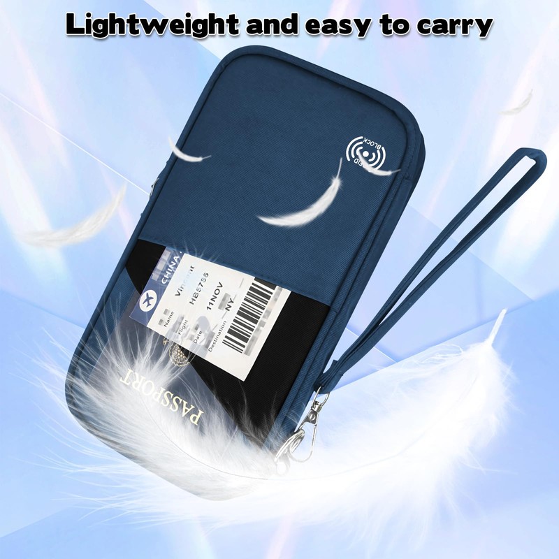 Passport Bag Travel Documents Organiser with RFID Blocker Travel Document