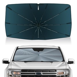 Autorder Windshield Sun Shade Umbrella for 2022-2025 Ford Maverick Accessories,Upgraded Ice Crystal Material,Easy Setup Umbrella Sunshade for Car Windshield,100% Sun Blocking