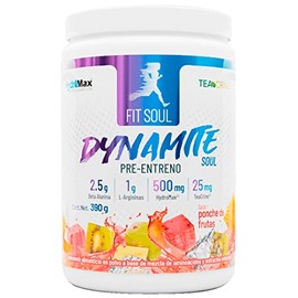 Pre entreno Fit Soul Dynamite Soul Suplemento Pre-Workout 30 servicios Extractos Naturales Ponche de frutas                                           