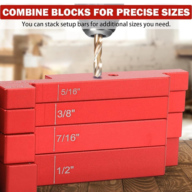 7Pcs Setup Blocks Height Gauge Set Adjustable Woodworking Carpenter Measuring