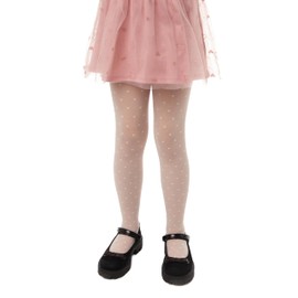 Conte Elegant Anabel Schicke Kinderstrumpfhose - Alltagsstrumpfhosen - Strumpfhose mit Höschenteil und Flachnaht - Herzmuster - Bequem - 20 DEN - 128-134 - Panna - 1 Stück