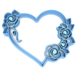 Sweet Prints Inc Floral Heart Cookie Cutter - Dishwasher Safe (6" wide)