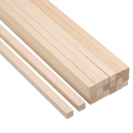 PATIKIL 3/8 Inch Dowel Rods Wood Sticks, 20 Pcs 12 Inch Long Square Wooden Dowels Unfinished Hardwood Sticks for Craft DIY Supplies