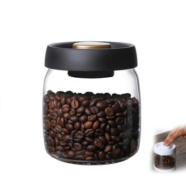 Automatic Vacuum Canister, Vacuum Storage Container, 16.9 fl oz (500 ml) Coffee Beans, Moisture Proof, Dustproof, Exhaust Valve, Oxidation, No Pump Required, High Vacuum Degree, Washable, Easy