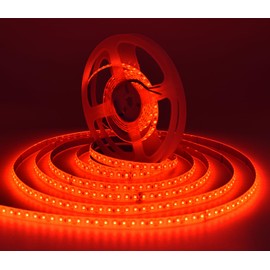 HAASHADA LED Strip Lights, DC12V 5m/16.4ft Dimmable SMD 5730 (5630 Upgraded) Super Bright 600LEDs 28000LM LED Ribbon Lights Strip Waterproof IP65, 2 Times Brighter Than 3528, Red