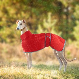 HBJSP Greyhound Raincoat Lightweight, Whippet Coats Waterproof, Greyhound Coats Waterproof, Whippet Raincoat, Greyhound Summer Winter Raincoat, Dog Coats for Lurcher for Medium, Large Dog (XXL, Red)