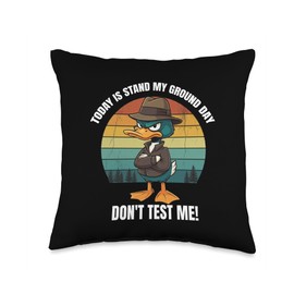Today is Stand My Ground Day Don't Test Me! Funny Sunset Throw Pillow