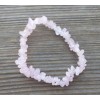 NATURAL ROSE QUARTZ STONE GEMSTONE STRETCHY CHIP BRACELET