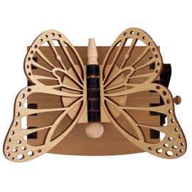 ABONG 3D Wood Craft Mechanical Butterfly Model | 73 Pieces of Hardwood and Birch Plywood | with Illustrated Monarch Butterfly Life Cycle