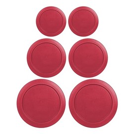 Replacement Lids for Pyrex Containers (2) 2-Cup (2) 4-Cup (2) 7-Cup (Red)