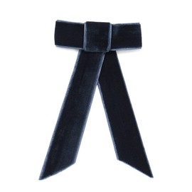 Pack of 2 Vintage Large Velvet Bow Hair Clip Women Hairpins Hair Clip Accessories for Women Girls Long Elastic Hair Scrunchie Headwear Female Hair Accessories (Blue)