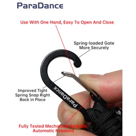 Paracord Keychain Carabiner with Cool USA Flag Men/Women, Military Braided Key Chain with Hook Clip Ring, Heavy Duty Key Lanyard for Car Keys/Backpack, Camping Hiking, 2-Pcs (Green & Camo)