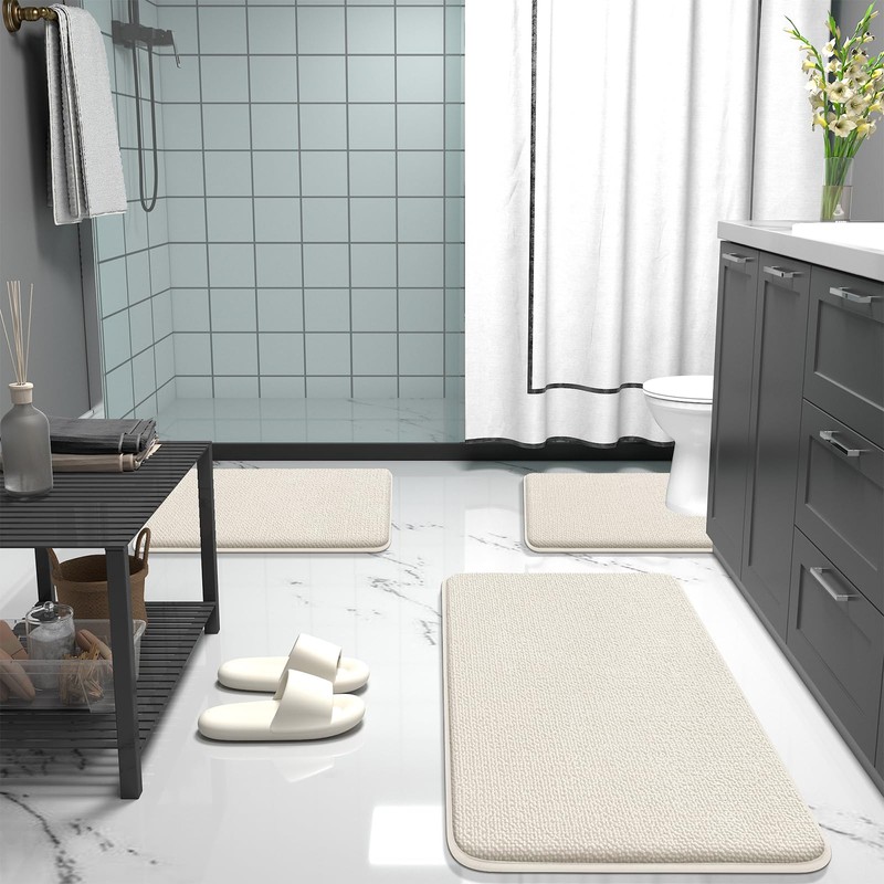 OLANLY Toilet Rugs U-Shaped 24x20, Extra Soft Absorbent Thick Memory