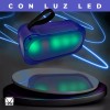 Maíz 3pzs Bocina Bluetooth Recargable Fm Luz Led Portatil