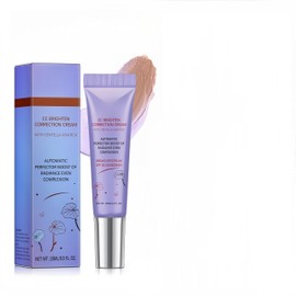 MAEPEOR Color Correcting CC Cream 5 Colors Lightweight Multi-Purpose Facial Concealer with Illuminating Finish Soothes & Hydrates Skin (04 Purple)