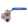 DERNORD 3-Way Ball Valve, T Mounting Pad, Stainless Steel 304