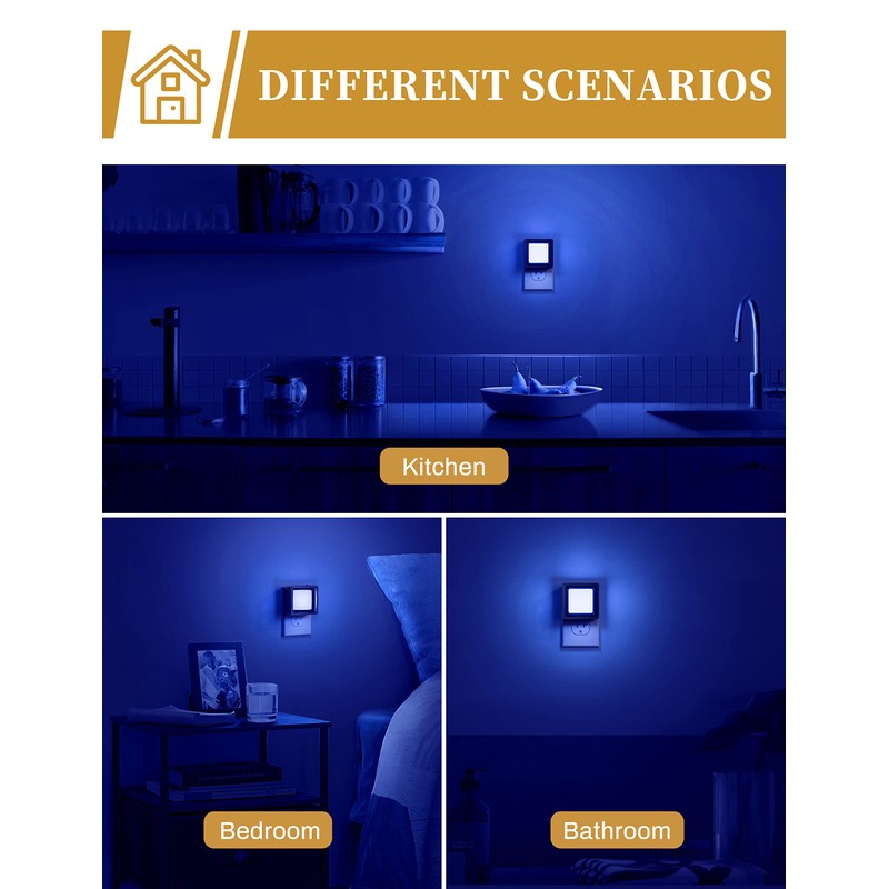 DORESshop Blue Night Light [2 Pack], Night Lights Plug Into