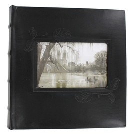 Pioneer Photo Albums Embossed Ivy Frame Leatherette Cover Photo Album, Black
