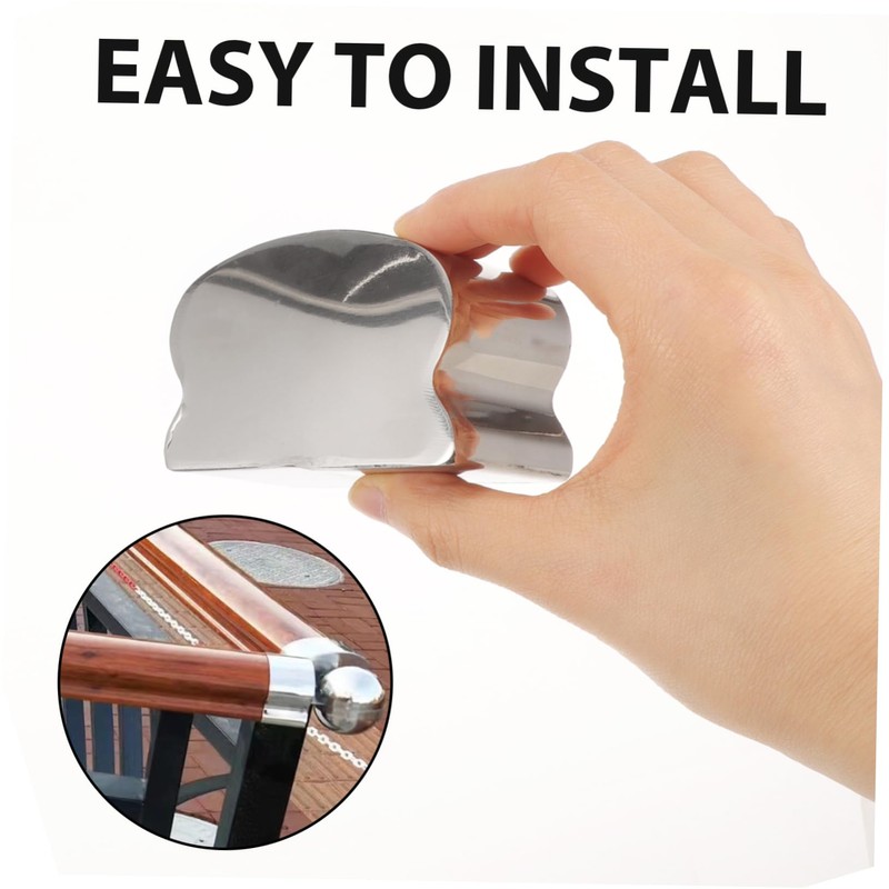 jojofuny 2pcs Stainless Steel Handrail End Cap Horseshoe-Shaped End for