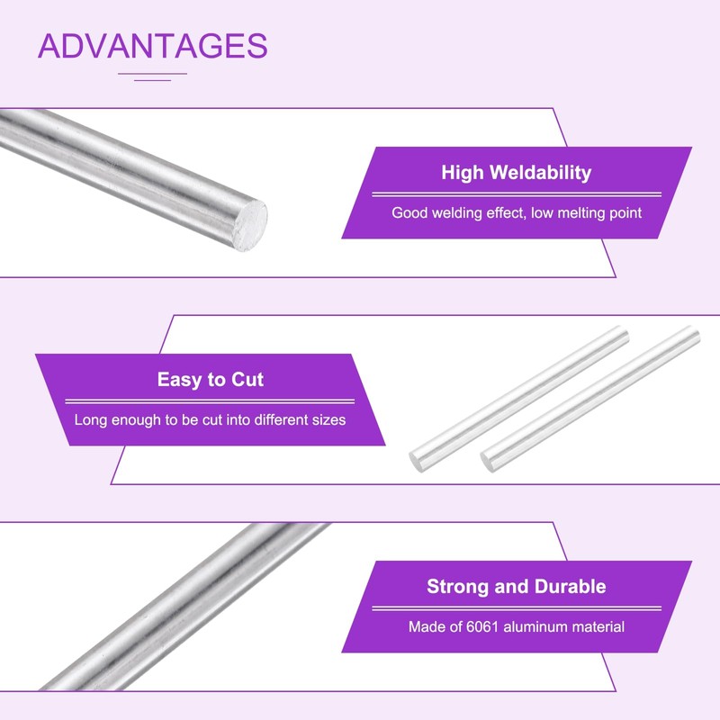 DMiotech 1 Pcs Aluminum Rods, 5/8" Dia 8" Long Solid