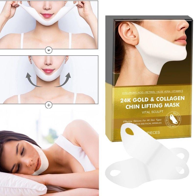 Reepic Cosmer 4 Pack V-Line Lifting Mask | 24K Gold