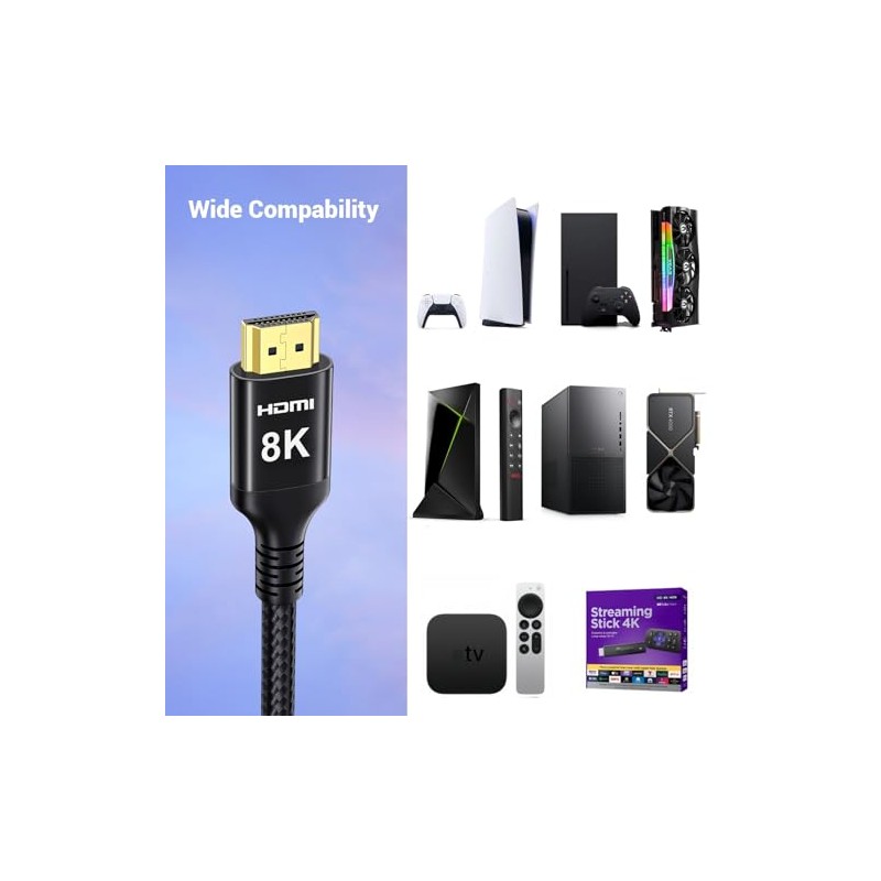 Etseinri 10K 8K 4K HDMI 2.1 Cable 0.3 Metros Certificado