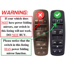 SWITCHDOCTOR Window Master Switch for 2012-2016 Dodge Grand Caravan, Chrysler Town & Country and 2012, 2015 Dodge Ram C/V (Van, Power, Control, Button)