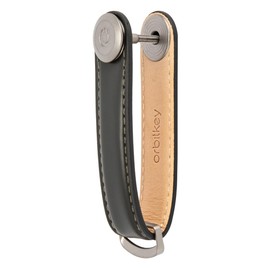 Orbitkey LTHO-2-CCGY Key Holder, Leather, Key Case, Key Cover, Key Organizer, Leather, Stylish, Genuine Leather, Charcoal/Gray, Leather Key OrganiserSilver, Charcoal/Gray