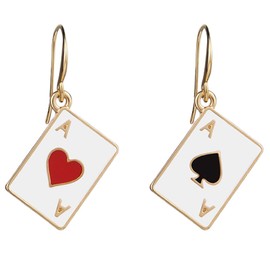 Poker Earrings, Poker Card Earrings for Women, Playing Card Earrings, Poker Jewellery, Heart Spade Playing Card Drop Earrings, Hip Hop Ace Poker Earrings for Girls, No