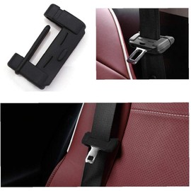 ISKIP Car Safety Belt Buckle Cover, Universal Silicon Anti-Scratch Seat Belt Clips Protector Cover, Car Interior Protector for Back Seat (Black)