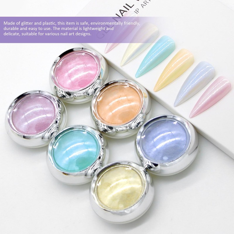Pack of 6 Nail Powder and 8 Nail Glitter with